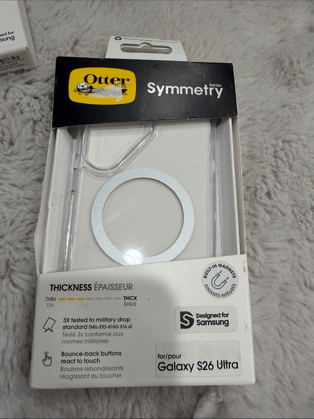 OtterBox Symmetry Clear Protective Case with Silver MagRing for Galaxy S26 Ultra